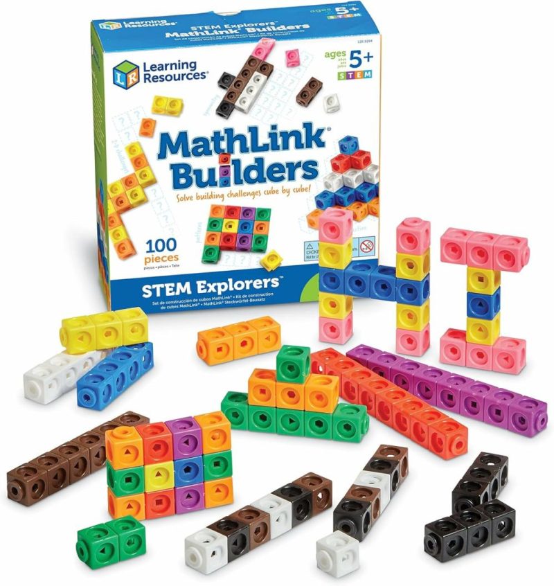 Pezzi Attivi | Esploratori delle Radici Matematiche Costruttori di Matlink – 100 Pezzi  Età 5+  Attività Stem per la Materna  Set di Attività Matematiche e Giochi per Bambini  Cubi di Connessione  Cubi di Linking