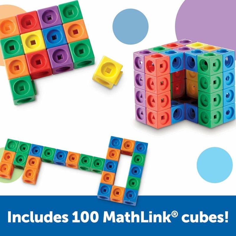 Pezzi Attivi | Esploratori delle Radici Matematiche Costruttori di Matlink – 100 Pezzi  Età 5+  Attività Stem per la Materna  Set di Attività Matematiche e Giochi per Bambini  Cubi di Connessione  Cubi di Linking