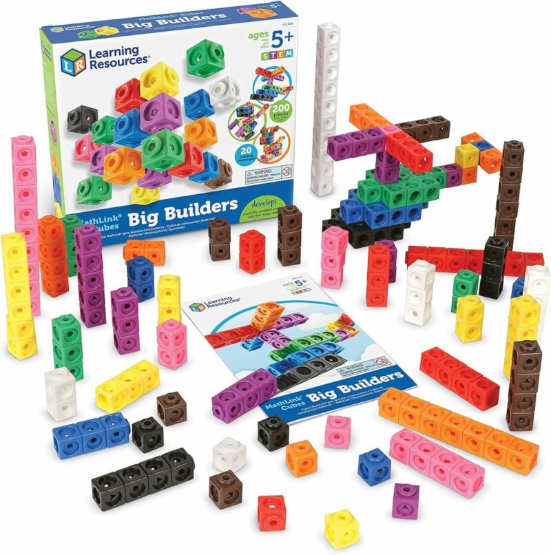 Pezzi Attivi | Mathlink Cubes Big Builders – Set Da 200 Cubi – Età 5+ – Sviluppa le Abilità Matematiche Iniziali – Giochi STEM – Giochi Matematici per Bambini – Cubi Matematici per Bambini, Regali di Natale