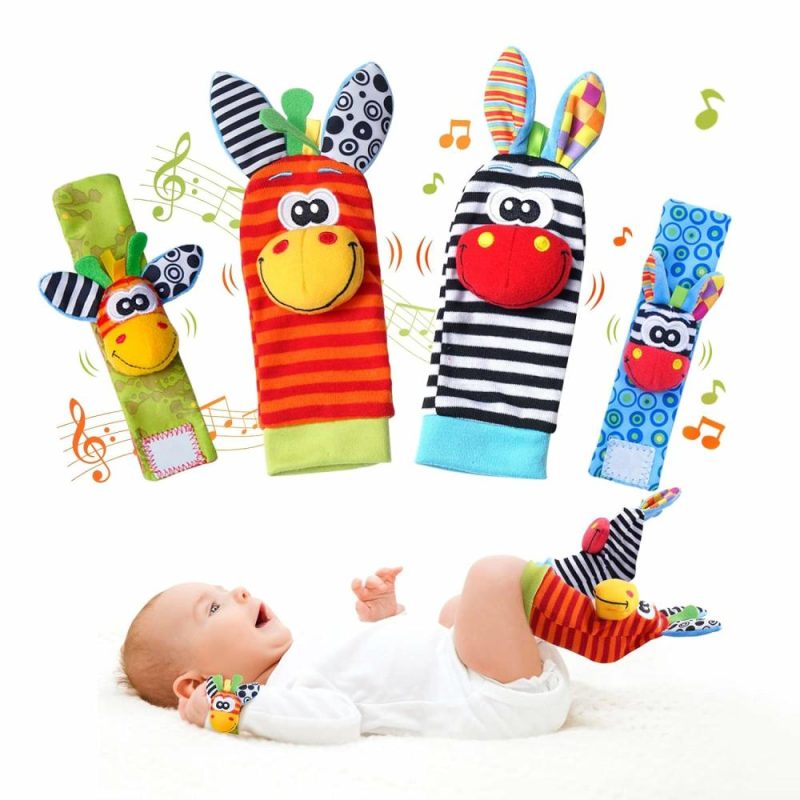 Rattle & Anelli Morbidi | Baby Braccialetti Sonori Calze Set  Calze Sonori per Neonati e Sonagli per Mani Neonato, Accessori Sensibili per Neonati 0-6 Mesi, Regali per Bambini 6-12 Mesi (Classici)