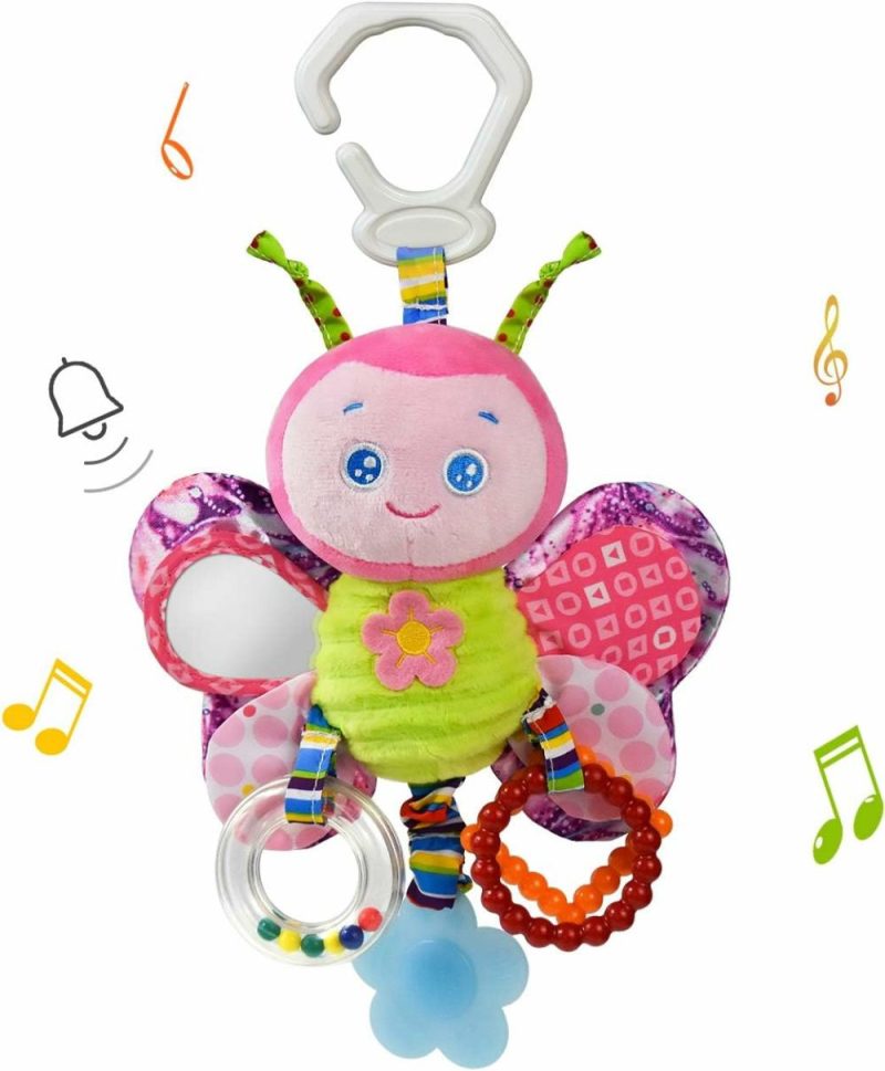 Rattle & Anelli Morbidi | Baby Rattle Giocattoli con Tettuccio, Campanella da Culla per Bambino, Regali per Bambino di 3 Mesi o Più (Farfalla)