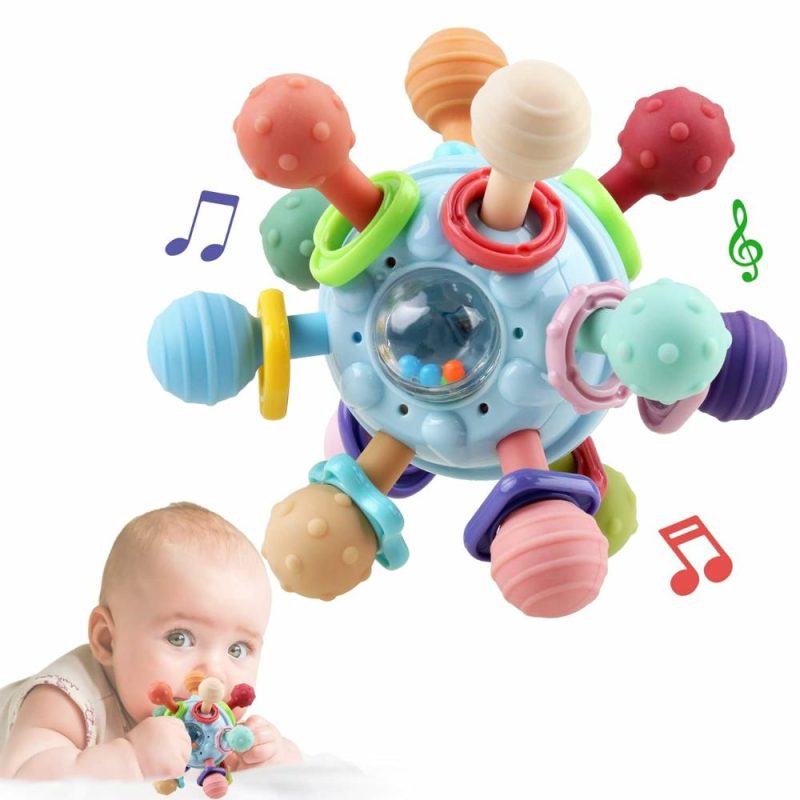 Rattle & Anelli Morbidi | Baby Sensory Teething Toys – Giocattoli da Masticare Sensibili per Bambini – Regali per Neonati Bambini Maschi e Femmine 0 3 6 9 12 18 Mesi 1 Anno – Giocattoli di Tuttobambino per Bambini Piccoli – Giocattoli Educativi per Bambini Piccoli