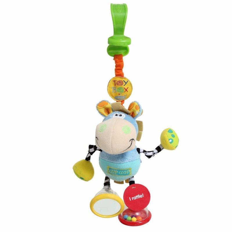 Rattle & Anelli Morbidi | Dingly Dangly Clip Clop – Gioco musicale per neonati da 0+ mesi con clip per passeggino, charm per seggiolino auto e gancio per culla – Intrattenimento educativo coinvolgente per neonati – Giochi sospesi per bambini