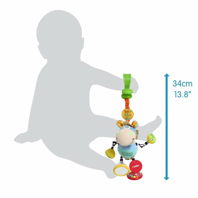 Rattle & Anelli Morbidi | Dingly Dangly Clip Clop – Gioco musicale per neonati da 0+ mesi con clip per passeggino, charm per seggiolino auto e gancio per culla – Intrattenimento educativo coinvolgente per neonati – Giochi sospesi per bambini