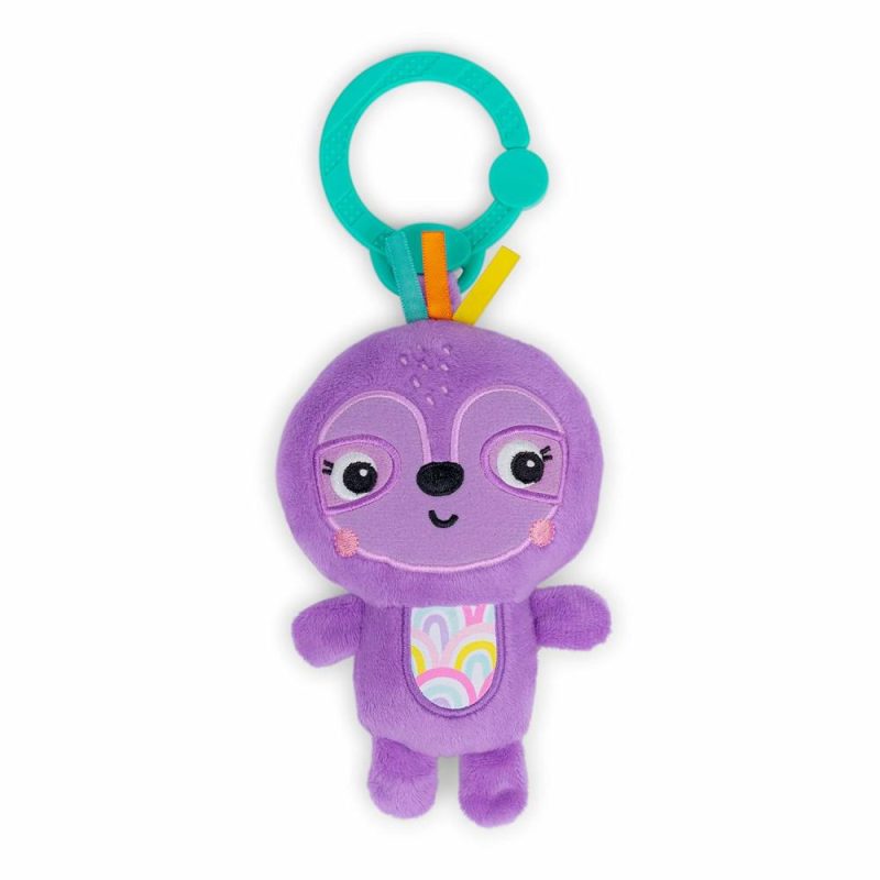 Rattle & Anelli Morbidi | Gioco sonoro Jingle Joy per passeggino – Sloth viola con suoni campanelli – Unisex Neonato +