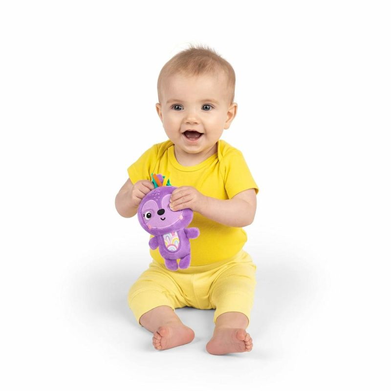 Rattle & Anelli Morbidi | Gioco sonoro Jingle Joy per passeggino – Sloth viola con suoni campanelli – Unisex Neonato +