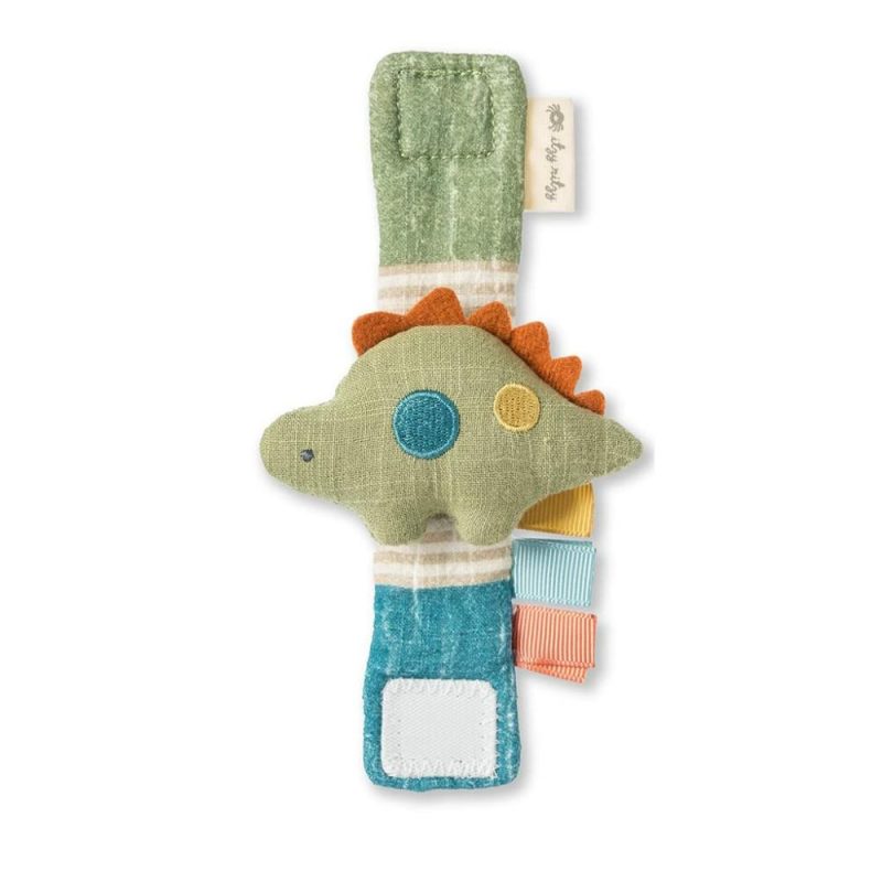 Rattle & Anelli Morbidi | Itzy Bitzy Rattle Braccialetto Sonaglio Portatile Per Bambini 0 Mesi E Più – Gioco Sonaglio con Fascia Tridimensionale Realizzato in Cotone Naturale (Dinosaurio)