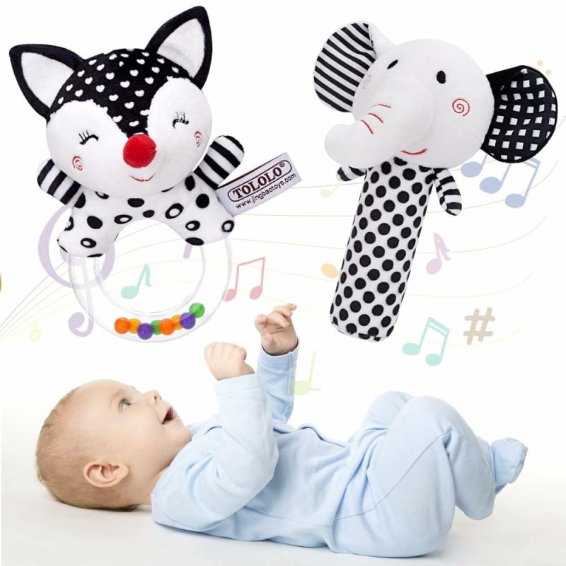 Rattle & Anelli Morbidi | Ronzini per Bambini 0-6 Mesi: Ronzoni Morbidi per Bambini 0-6 Mesi Giocattoli Sensoriali per Neonati Giocattoli a Contrasto Basso Rosso e Bianco Ronzino Morbido per Bambini Maschi e Femmine 0 3 6 9 12 Mesi Regalo