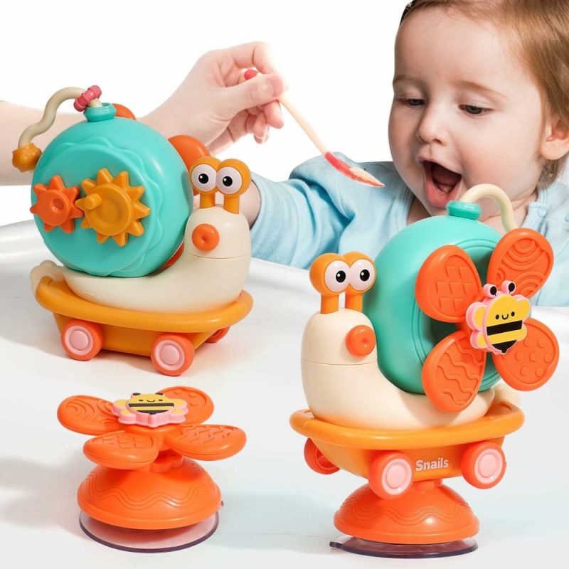 Rattle & Anelli Morbidi | Sedia a 5 in 1 con Tazze Adesive Girevole, Giocattoli Montessori per Bambino 1-3 Anni-Tray per Mani Fini Sensory Travel Toys per Bambino 6-12-18 Mesi Uomo Donna Neonato Regalo di Compleanno Nuovo