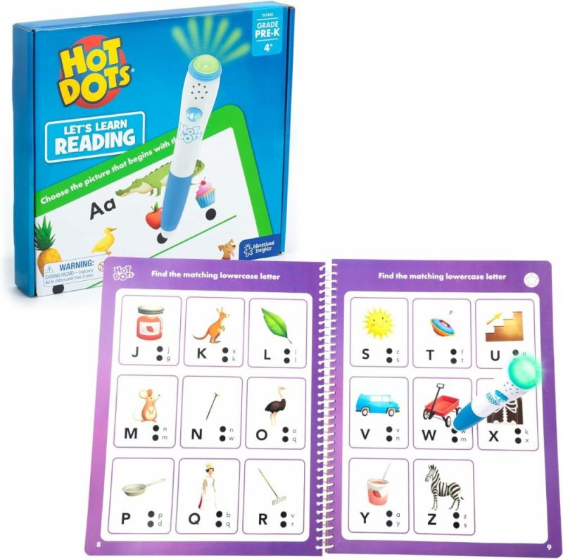 Sviluppo Iniziale e Giocattoli Attivi | Hot Dots Let’s Learn Pre-K Reading – Quaderno di Lavoro per la Lettura della Preschool con Penna Interattiva – Attività per Viaggi dei Bambini, Età 3+