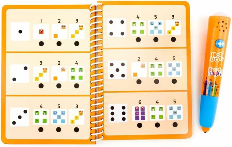 Sviluppo Iniziale e Giocattoli Attivi | Hot Dots Numberblocks Workbook Numeri 1-10 Con Penna Interattiva 75+ Attività Regalo per Bambini di 4 Anni in Su