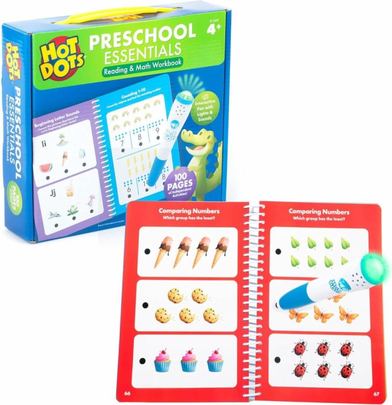 Sviluppo Iniziale e Giocattoli Attivi | Hot Dots Preschool Workbook: Reading & Math Essentials – Attività di apprendimento per Bambini e Preschool – Indispensabili per la classe della Scuola Materna