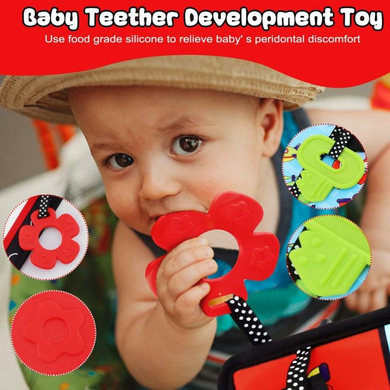 translationSpecchi | Tummy Time Floor Mirror with Teethers – Specchio Bambino a Due Facce con Distanziatori, Gioco per Bambini in Bianco e Nero ad Alta Contrastazione, Accessori per Neonati e Bambini, Giocattoli Montessori per la Caccia e lo Sviluppo, Sensory Toys per Neonati e Bambini (A-Mirror)