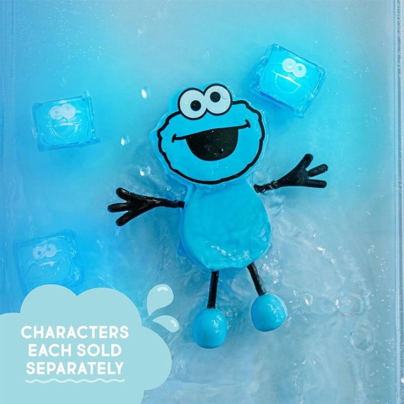 Giocattoli da bagno | X Cubi Luminosi Attivati dall’Acqua di Sesame Street per il Gioco Sensoriale (Cookie Monster – Blu)