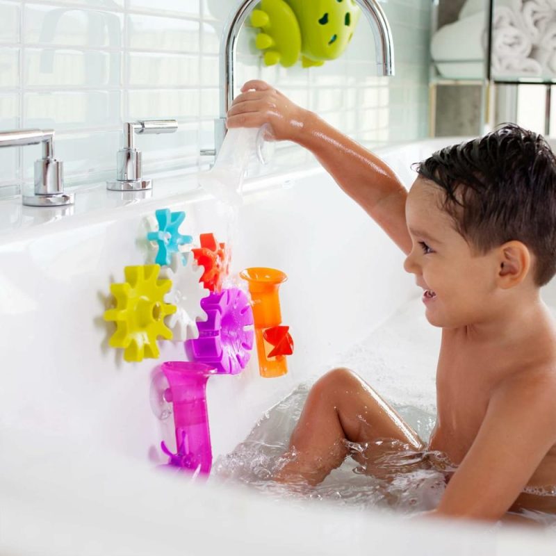 Giocattoli da bagno | Pezzi da bagno per bambini – Giocattoli interattivi per bambini – Giocattoli sensoriali per bambini – Giocattoli da bagno adesivi – Coordinazione occhio-mano e abilità motorie fine – Colorati – Confezione da 5 – Età 12 mesi e oltre