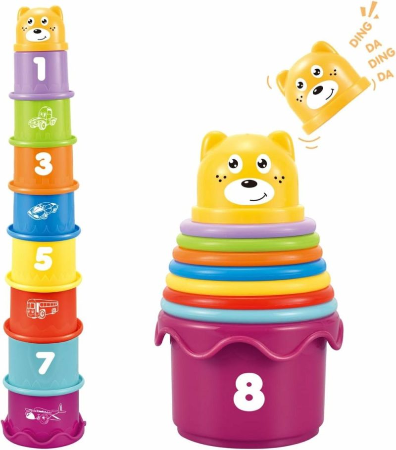 Giocattoli da ordinare e impilare | Baby Stacking Nesting Cups Toys – Giocattoli Montessori per Bambini 6+ Mesi