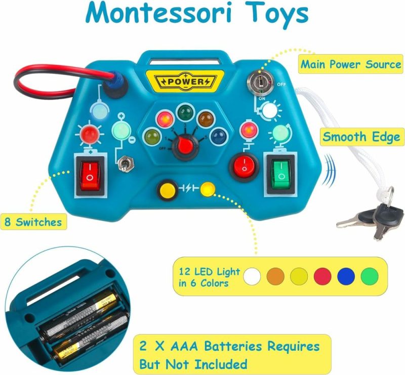 Giocattoli da ordinare e impilare | Montessori Busy Board Giochi per Bambini 1-3 – Gioco per Bambini Autismo Sensory Toys – Giochi Educativi di Apprendimento per Bambini – Regali per 12 18 Mesi 1 2 3 4 Un Anno Bambini Ragazzi Ragazze Compleanno Viaggio